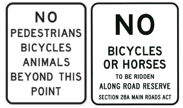 Road rules for animals, including horses and animal drawn vehicles