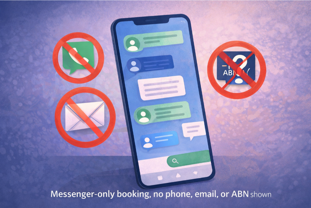 Messenger-only bookings with missing public business details