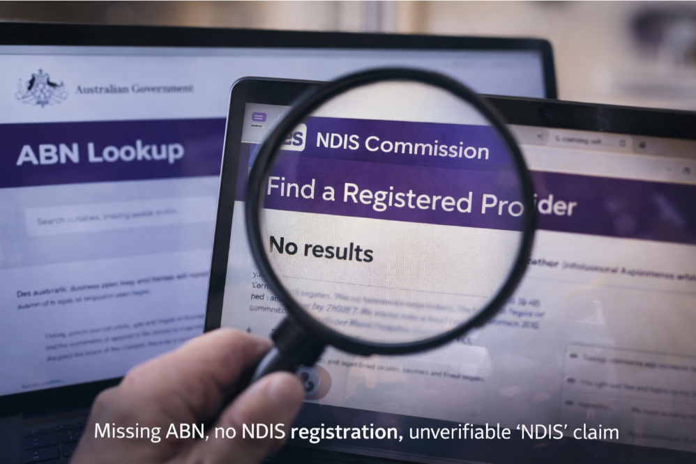 NDIS registration verification using official government provider registers